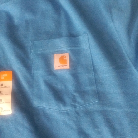 Carhartt Mens Pocket T-Shirt Blue Loose Fit Heavyweight Size XL NWT - Picture 2 of 11